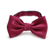 Solid Burgundy Red Bow Tie
