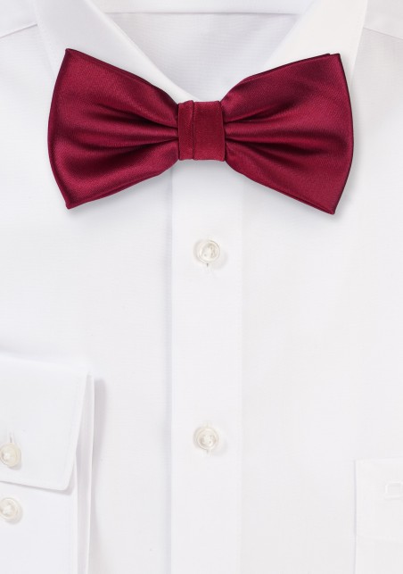 Pre-Tied Bow Tie in Burgundy Red