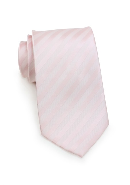 Solid Striped Tie in Blush Pink