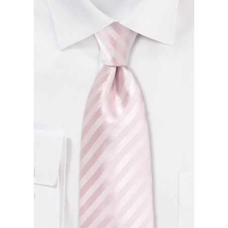 Solid Striped Tie in Blush for Tall Men