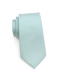 Mint Colored Tie with Silver Pin Dots