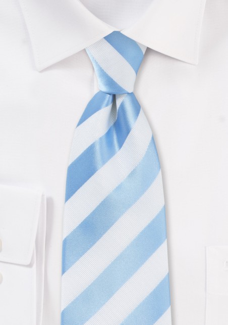 Baby Blue and White Extra Long Necktie