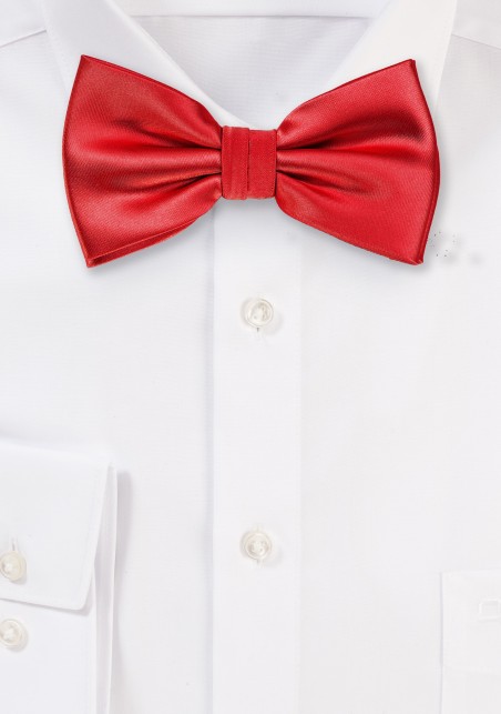 Solid Bright Red Mens Bow Tie