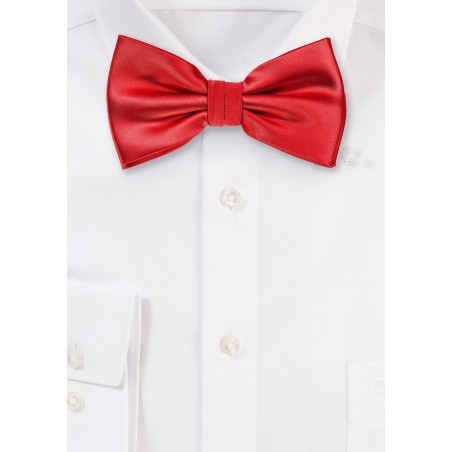 Solid Bright Red Mens Bow Tie