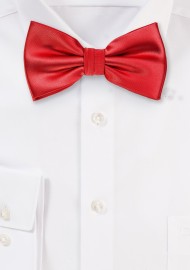 Solid Bright Red Mens Bow Tie
