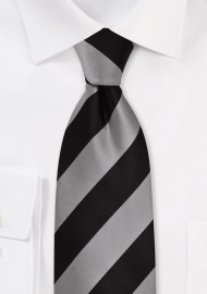 XL Striped Necktie in Gray and Black