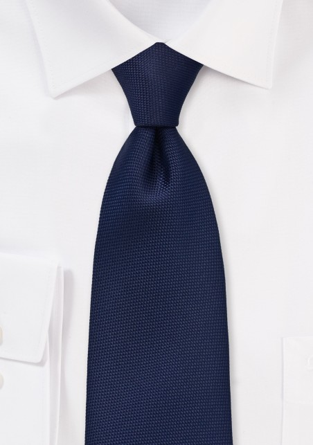 Diamond Embroidered Tie in Midnight Blue