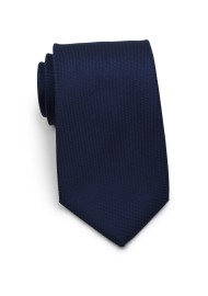 Embroidered XL Length Tie in Midnight Blue