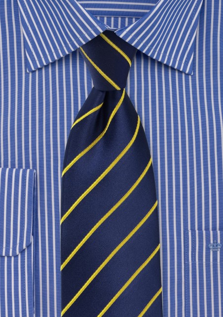 Dark Navy and Golden Yellow Tie