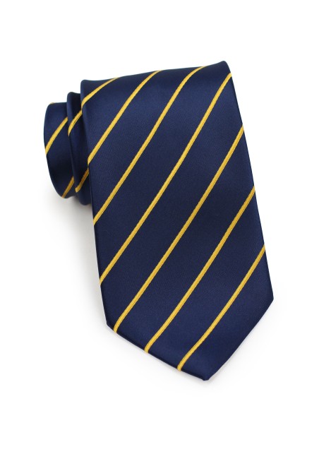 Dark Navy and Golden Yellow Tie