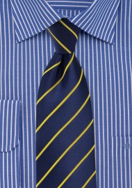 Dark Navy and Golden Yellow Kids Tie