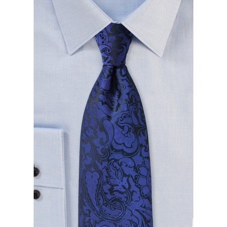 Kids Paisley Tie in Royal Blue
