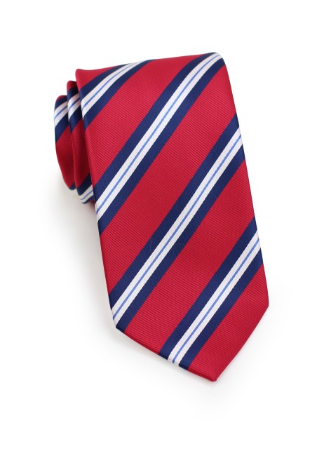 Repp Striped Kids Tie in Red and Blue