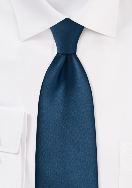 Dark Teal Blue Necktie in XL Size