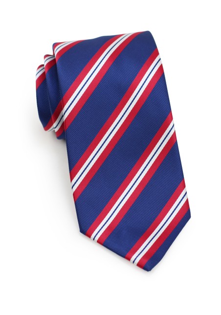 Modern Repp Tie in Navy and Red