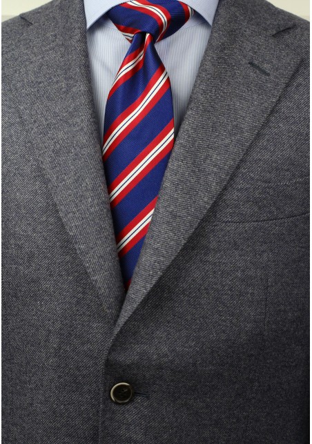 XL Stripe Tie in Red, White, Blue Styled