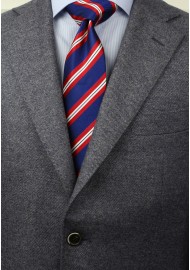 XL Stripe Tie in Red, White, Blue Styled