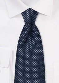 Sapphire Blue XL Length Polka Dot Tie