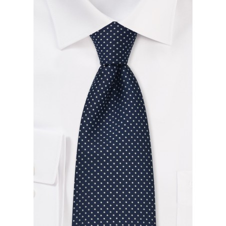 Sapphire Blue Kids Tie With White Dots