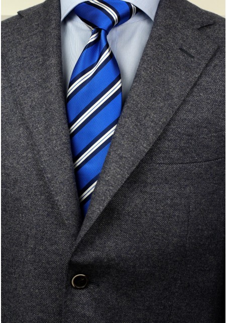 Kids Striped Tie in Horizon Blue Styled