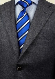 Kids Striped Tie in Horizon Blue Styled