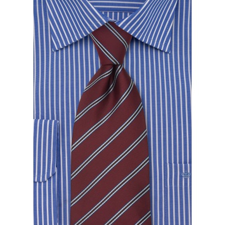 Maroon Neckties - Maroon Color Striped Tie