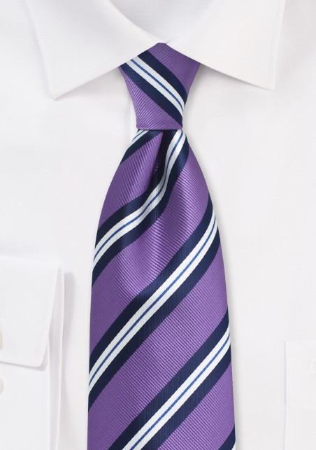 Repp Striped Kids Tie in Lilac