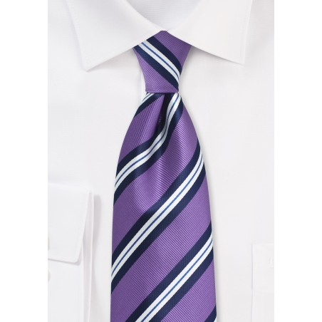 Repp Striped Kids Tie in Lilac