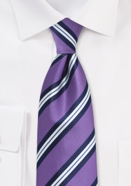 Repp Striped Kids Tie in Lilac