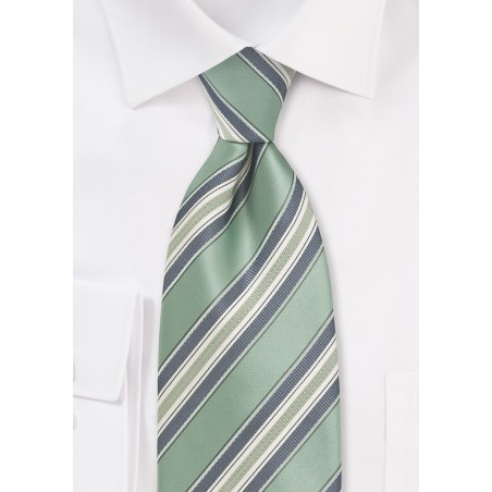 Striped Tie in Clover Green