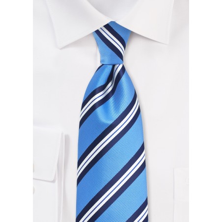 Modern Repp Tie in Light Blue and Navy