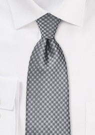 Heather Grey Gingham Tie
