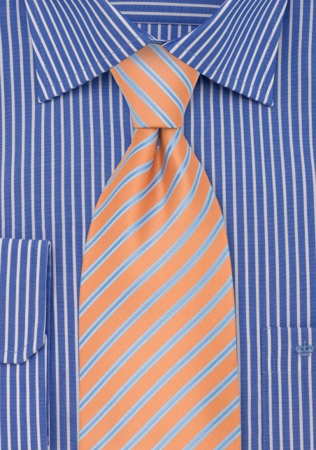 Pink-Orange Striped Kids Sized Tie