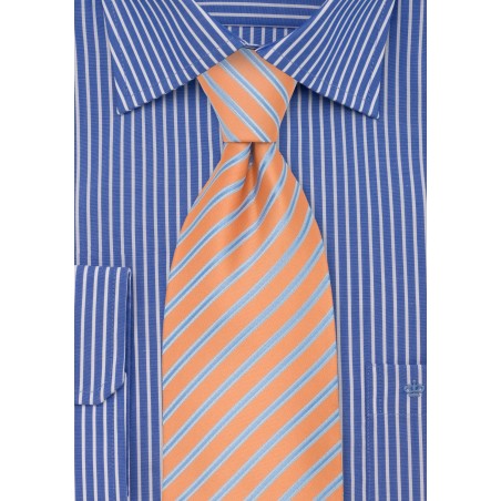 Pink-Orange Striped Kids Sized Tie