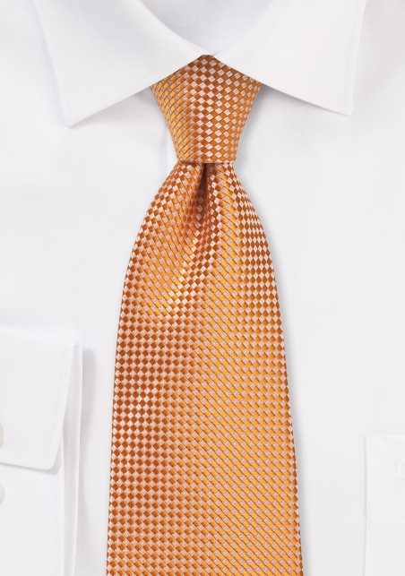 Tangerine Textured Tie in XL Length