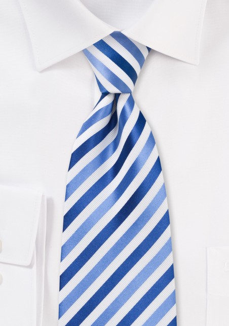 Royal Blue and White Mens Tie