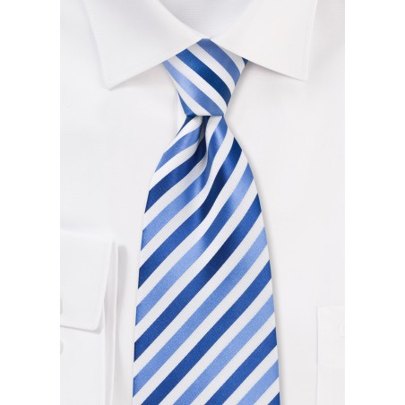 Royal Blue and White Mens Tie