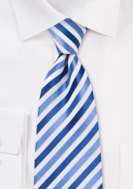 Royal Blue and White Mens Tie