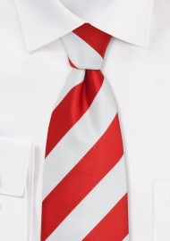Wide Striped Kids Tie in Red and White