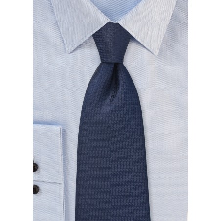 Micro Check Tie in Dark Midnight Blue
