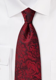 Burgundy Paisley Tie for Kids