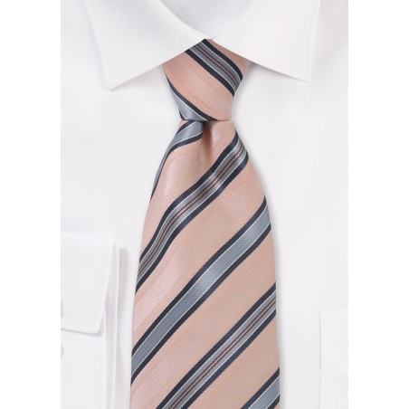 Puccini Peach and Blue Striped Tie