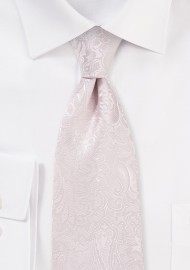 Soft Blush Pink Paisley Tie
