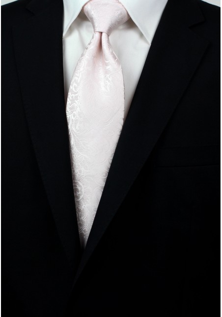 Soft Blush Pink Paisley Tie Styled