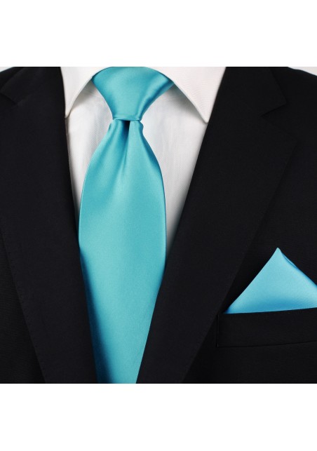 Bright Aqua Colored Necktie Styled