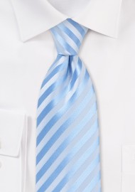 Capri Blue Striped Tie in XL Length