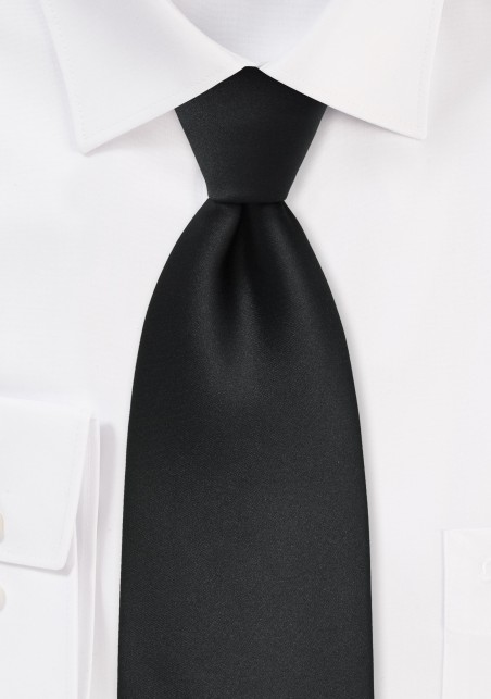 Men's XL Length Tie in Solid Black