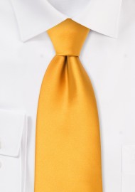 Solid Amber Yellow Tie in XL Length