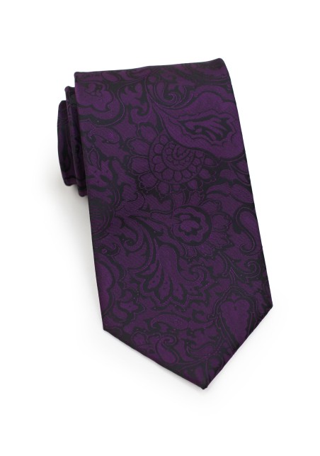 Plum Paisley Necktie