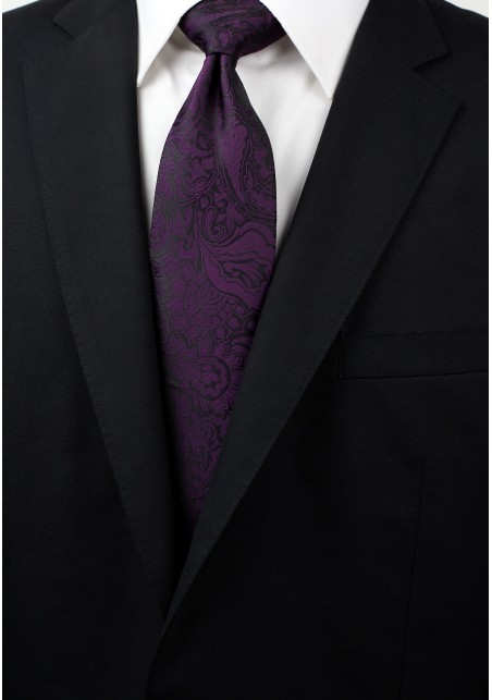 Plum Paisley Necktie Styled
